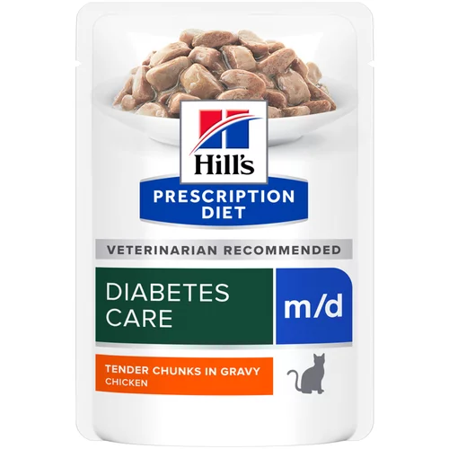 Hill’s 10 + 2 gratis! 12 x 85 g Hill’s Prescription Diet - m/d s piletinom