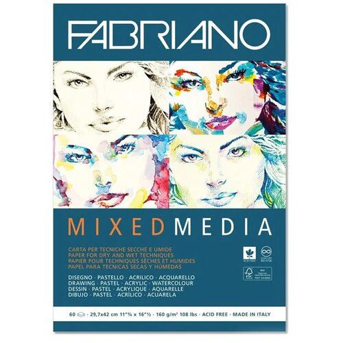No Statovac Mixed media, blok, A3, 160gr, 60 lista, Fabriano Slike