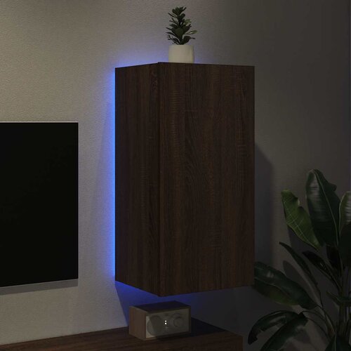  Zidni TV ormarić s LED svjetlima boja hrasta 40,5x35x80 cm Slike