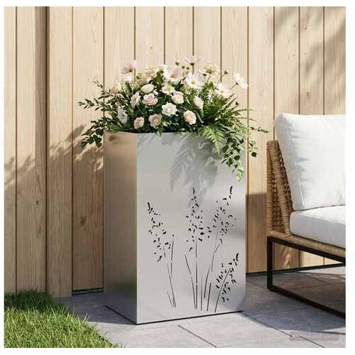 vidaXL Vrtna saksija Srebrna 50 x 30 x 75 cm Pocinčani čelik - Pocinčani čelik 50 x 30 x 75 cm 1 Cijene