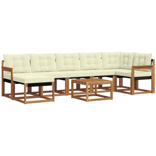  Set vanjskih sofa 8 kom. Prirodna i krem Slike