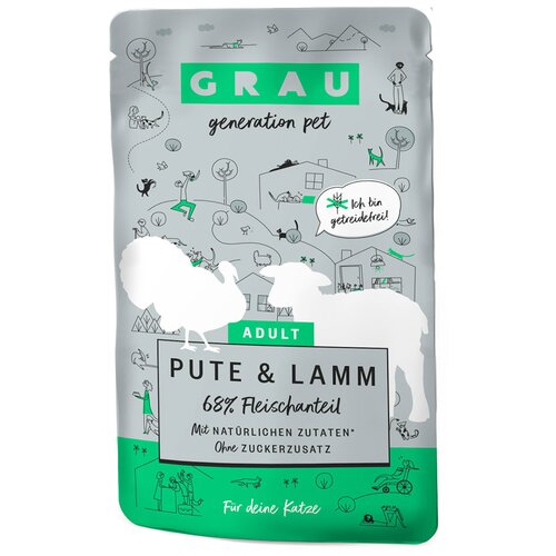 GRAU Adult bez žitarica 16 x 125 g - Puretina i janjetina Slike