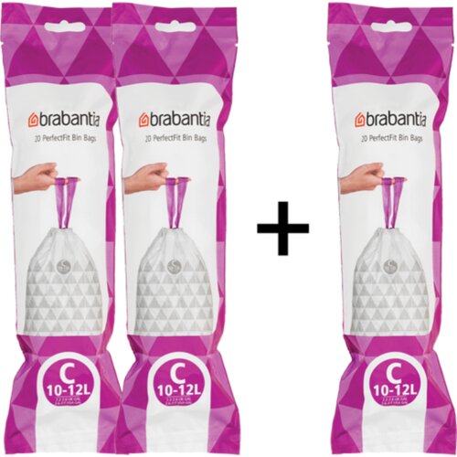 Brabantia PerfectFit vrečke za smeti v roli - 2 +1 / 10-12L (C) - 20 kosov Cene
