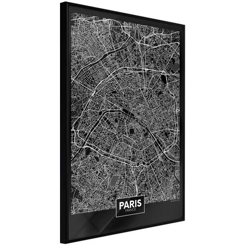  Poster - City Map: Paris (Dark) 30x45