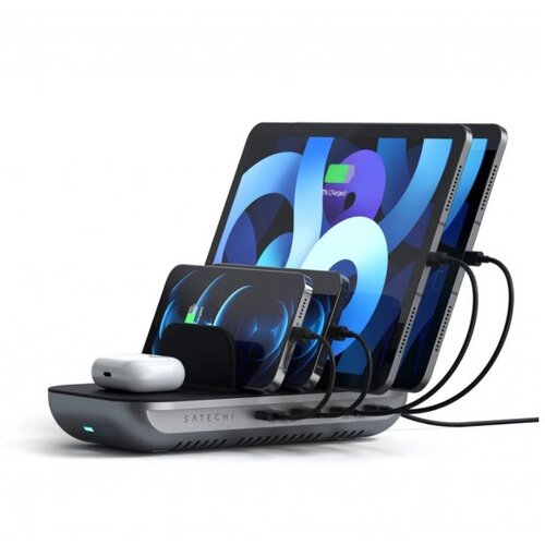 Satechi 70 W USB polnilna postaja, USB-C Power Delivery in QI, polnilna postaja za pametne telefone, tablice in Airpods, (20524162) Cene
