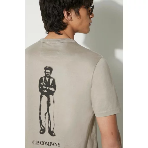 C.P. Company Pamučna majica Mercerized Jersey 30/2 Twisted British Sailor T-Shirt boja: siva, s tiskom, 15CMTS155A006499W