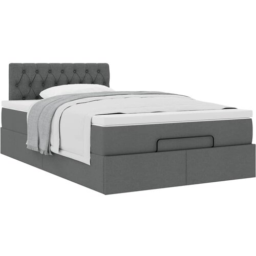  Otomanski krevet s madracem tamnosivi 120x190 cm tkanine Slike