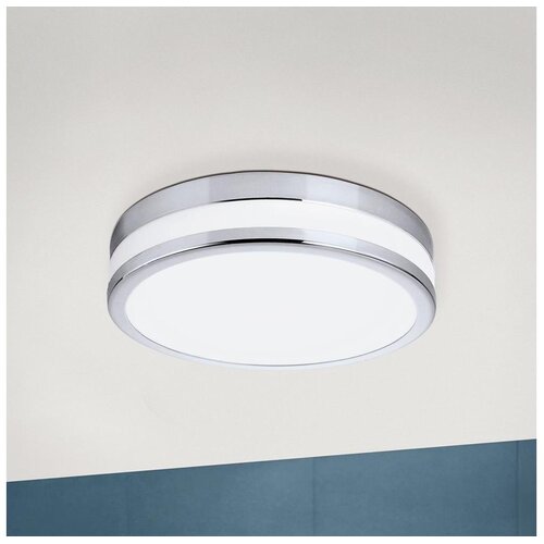 Eglo palermo plafonjera/1, led, 11w, 950lm, ip44, prom 225, krom/bijela Cene