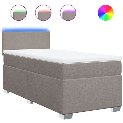 VidaXL Box spring postelja z vzmetnico taupe 80x200 cm blago, (21291806) Slike