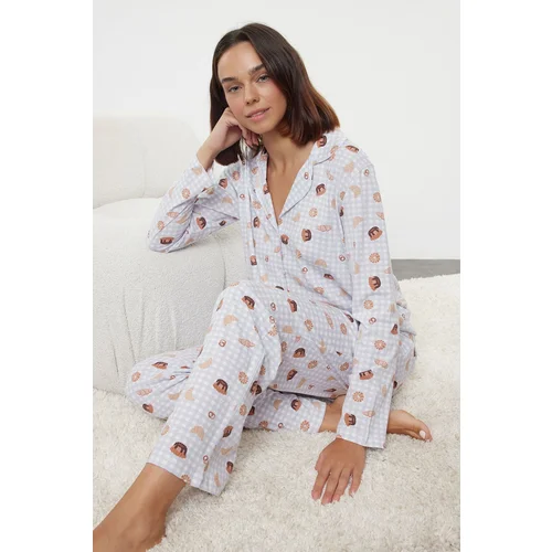 Trendyol Multicolored 100% Cotton Plaid Knitted Pajama Set