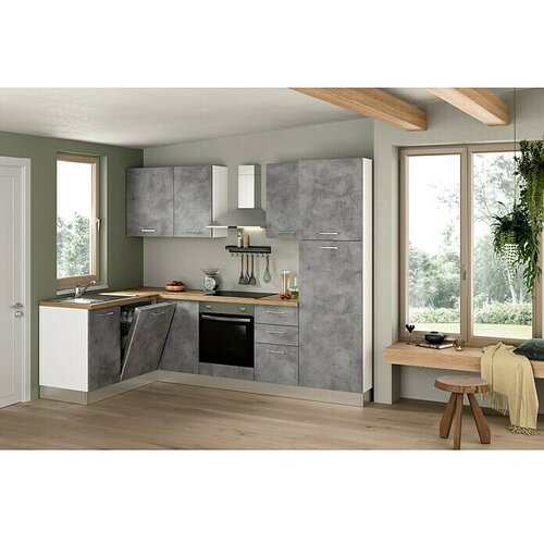 Marinelli Cucine Predsestavljena kotna kuhinja Cassiopea (&Scaron; x G: 270 x 165 cm, Z električnimi napravami, Umivalnik levo) Cene