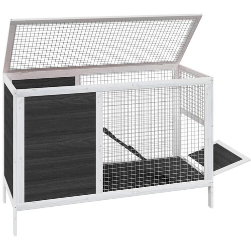  Kavez za zečeve sivi 103 x 44 x 69,5 cm od masivne borovine Slike