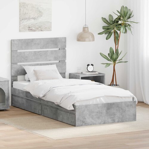  s od storage Betonski sivi 90 x 190 cm Konstruirano drvo Cijene