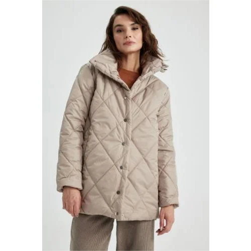 Defacto Water and Windproof Stand Collar Quilted Coat