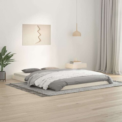  Posteljni okvir bel 140x200 cm trdna borovina, (20795076) Slike
