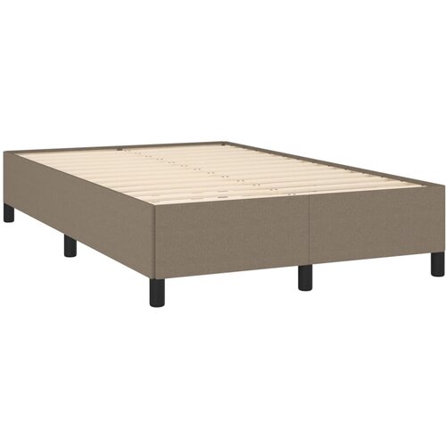  Krevet s oprugama i madracem smeđesivi 120 x 190 cm od tkanine Slike