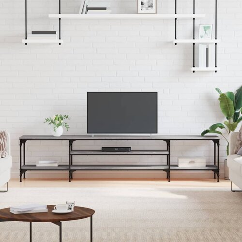 VidaXL TV omarica siva sonoma 201x35x45 cm inženirski les in železo Slike