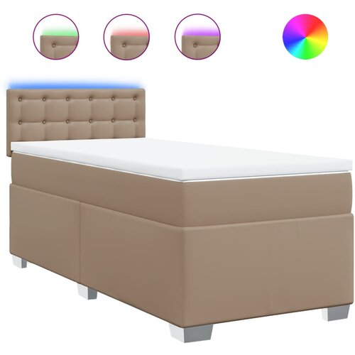 Maison Chic Box spring postelja - Vzmetna postelja z vzmetnico kapučino 90x200 cm umetno usnje SL24471, (21890166) Cene