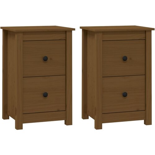 Maison Chic Dvo delni komplet Nočne omarice - Nočne mize medeno rjava 40x35x61,5 cm trdna borovina, (21689833) Cene