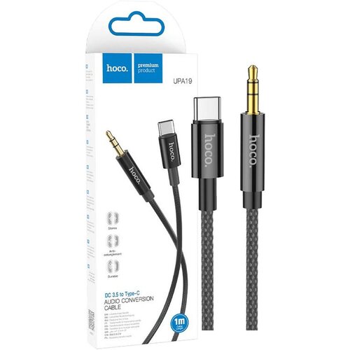 Hoco . audio kabel USB type C na 3.5 mm, 1m, UPA19 Black Cene
