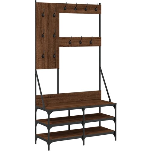 Maison Chic Regal za oblačila s prostorom za čevlje - Polica za čevlje rjav hrast 100x40x184cm, (21777597) Cene