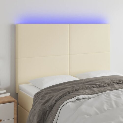  LED uzglavlje krem 144x5x118/128 cm od umjetne kože Cijene