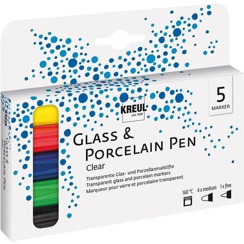 Kreul Glass &amp;amp; Porcelain Pen Clear Set staklenih boja Slike