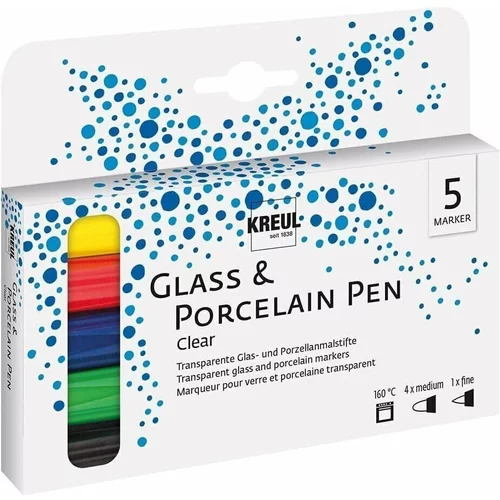 Kreul Glass & Porcelain Pen Clear Set steklenih barv