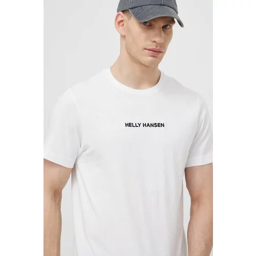 Helly Hansen Pamučna majica za muškarce, boja: bijela, s aplikacijom