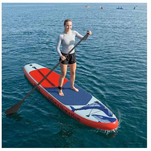 vidaXL Nadnapuhavajuća Stand Up Paddle Board SCYLLA 305 x 76 x 15 cm - Plava (uzorak kita) 305 x 76 x 15 cm Cene