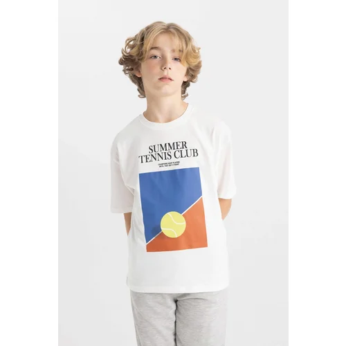 Defacto Boy's Oversize Fit Crew Neck Printed Short Sleeve T-Shirt