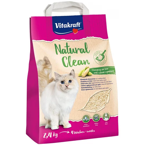 Vitakraft Natural Clean koruzni pesek - 2 x 2,4 kg