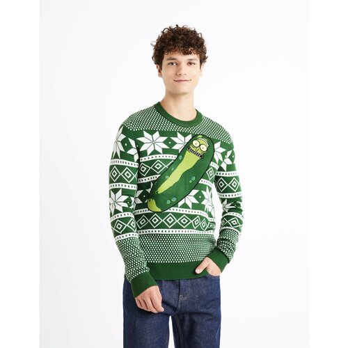 Celio Christmas Sweater Pickle Rick - Men Slike