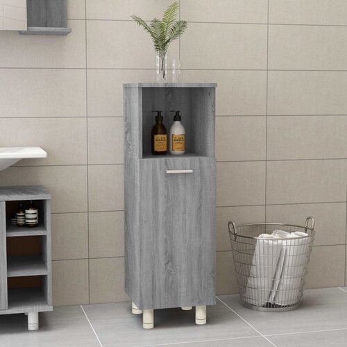 vidaXL Kopalniška omarica siva sonoma 30x30x95 cm inženirski les Cene