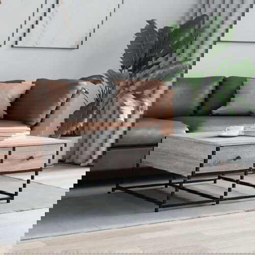 VidaXL Klubska mizica siva sonoma 80x80x40 cm inženirski les Slike