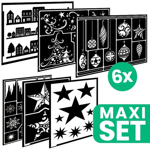  Set &amp;scaron;ablona za slikanje na božićnu temu - 6 kom Slike