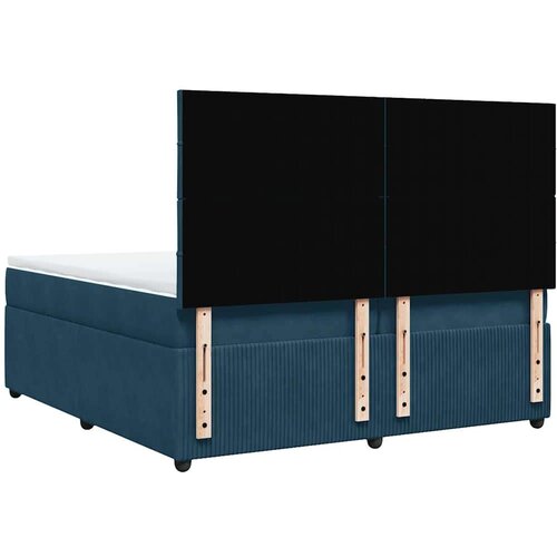 VidaXL Krevet s oprugama i madracem tamnoplavi 200x200 cm bar&amp;scaron;unasti Slike