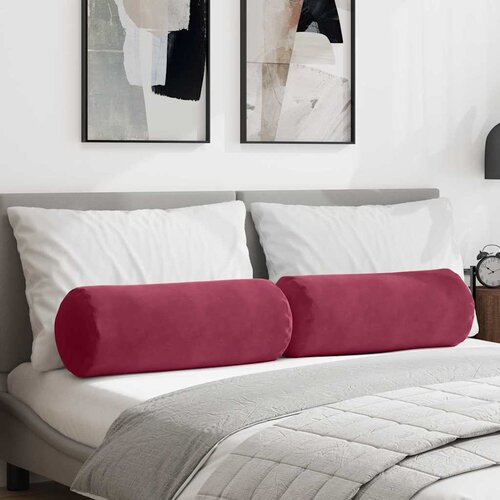  Valjkasti jastučići 2 pcs Vinska crvena &Oslash; 25 x 70 cm Cijene