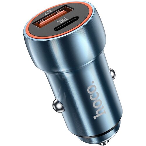 Hoco auto punjač Z46A type c + usb QC3.0 20W plava Slike