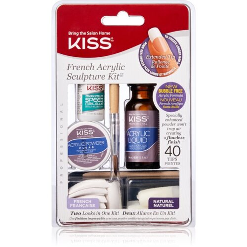 Kiss French Acrylic Sculpture Kit set za francosko manikiro 40 kos Cene