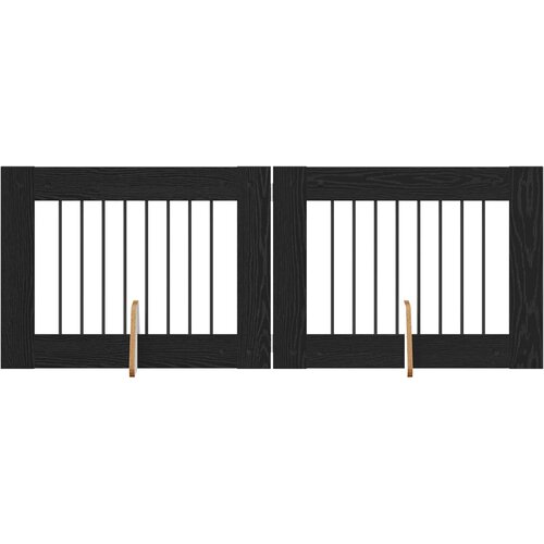  Vrata za pse s postoljem 2 pcs Crni hrast 80 x 60 cm Slike