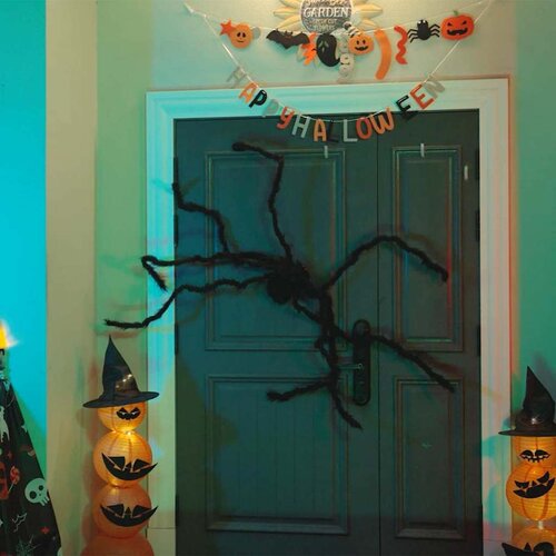 vidaXL Halloween Pajek Dekoracija 6 pcs Črna 75 cm Poliester in jeklo Cene