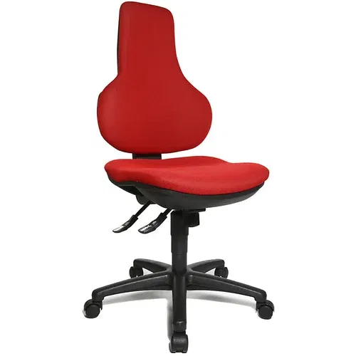 Top Star Vrtljiv pisarniški stol ERGO POINT SY, z ergonomskim naslonjalom za hrbet z nastavitvijo višine, rdeč