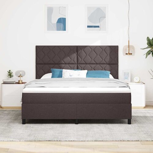  Krevet s opruga kutije Tamno smeđa 180 x 200 cm tkanina Slike