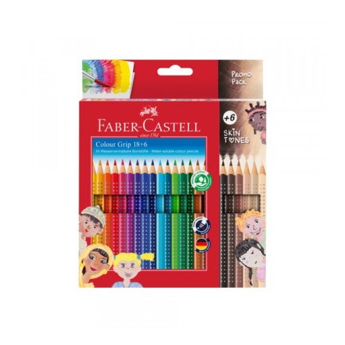 Faber-Castell Faber-Castell: GRIP olovke za bojanje set od 24 komada s 6 olovaka boje kože Cijene