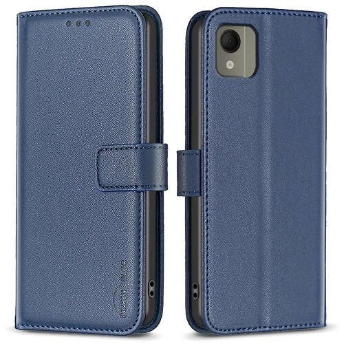 INORCO Ovitek za telefon s stojalom za denarnico za Nokia C110, usnjena torbica TPU+PU za telefon, odporna proti udarcem, (22033112) Slike