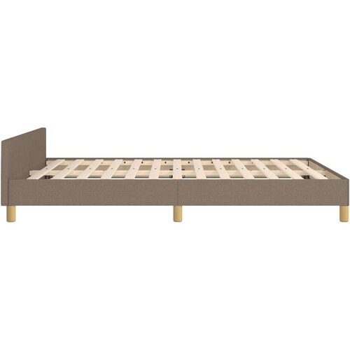  Okvir za krevet s uzglavljem smeđesivi 140 x 200 cm od tkanine Slike