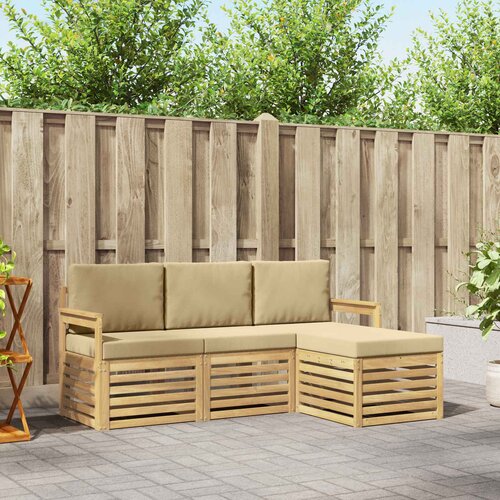 Set vanjskih sofa 4 pcs Bijela i bež 189,5 x 122,5 x 73 cm Cijene