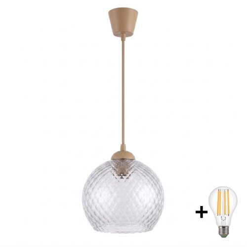 Brilagi LED luster na lanku R GLASS 1xE27/60W/230V prečnik 25 cm bež/dimno siva Cene
