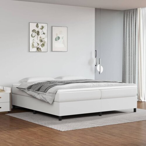 The Living Store Box spring postelja z vzmetnico bela 200x200 cm umetno usnje - Box Spring Postelja, (21518137) Cene